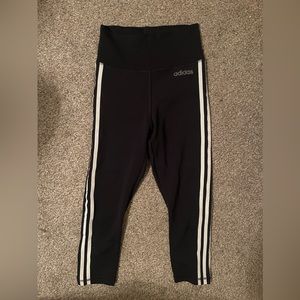 Adidas Black and White Calf Length Leggings